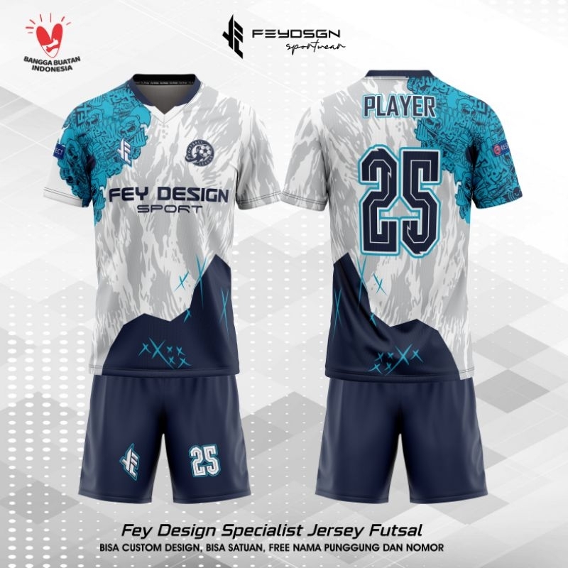 [ BISA SATUAN ] Jersey Futsal/sepak Bola/VOLI  Custom free nick name, nomor. sponsor
