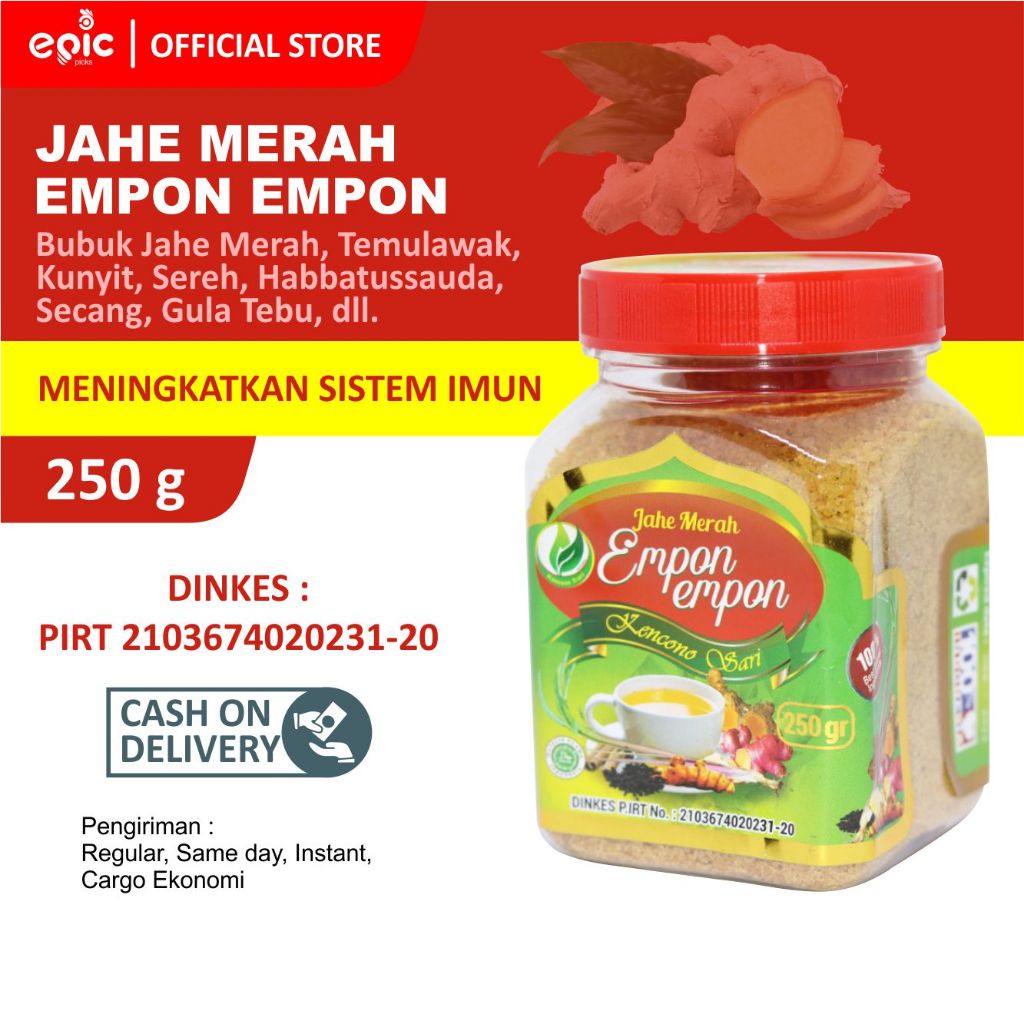 

Jahe Merah Empon Empon Bubuk Serbuk Organik 250 gr