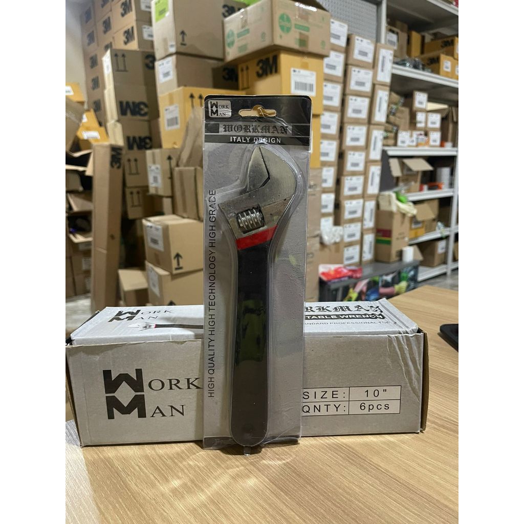 Workman kunci inggris 10 inch gagang karet