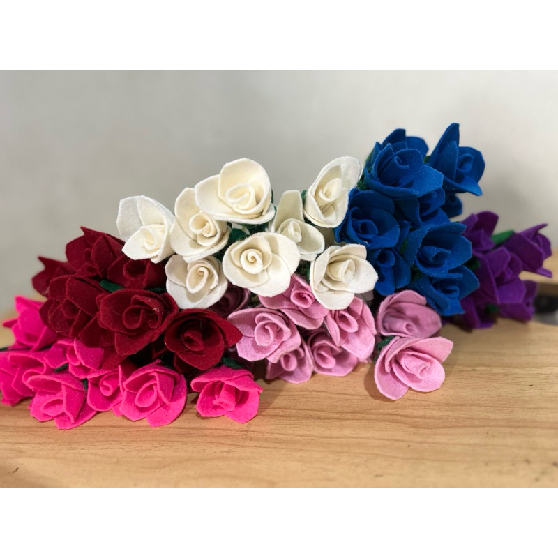 Mawar Flanel Ukuran Kecil | Bunga Mawar Flanel Murah | Bunga mawar murah | Bunga mawar tangkai murah