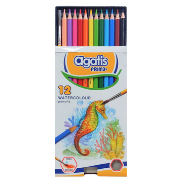 

Agatis Prime Watercolour Pencil 12 Warna / Pensil Warna Aquarell Gratis Brush Kuas