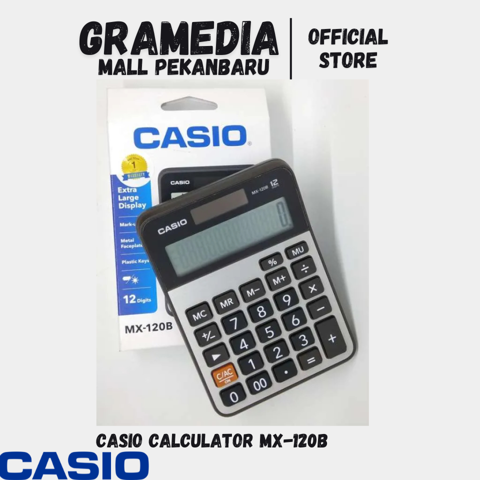 

CASIO CALCULATOR MX-120B - Kalkulator 12 Digits (Original) Gramedia Mal Pekanbaru