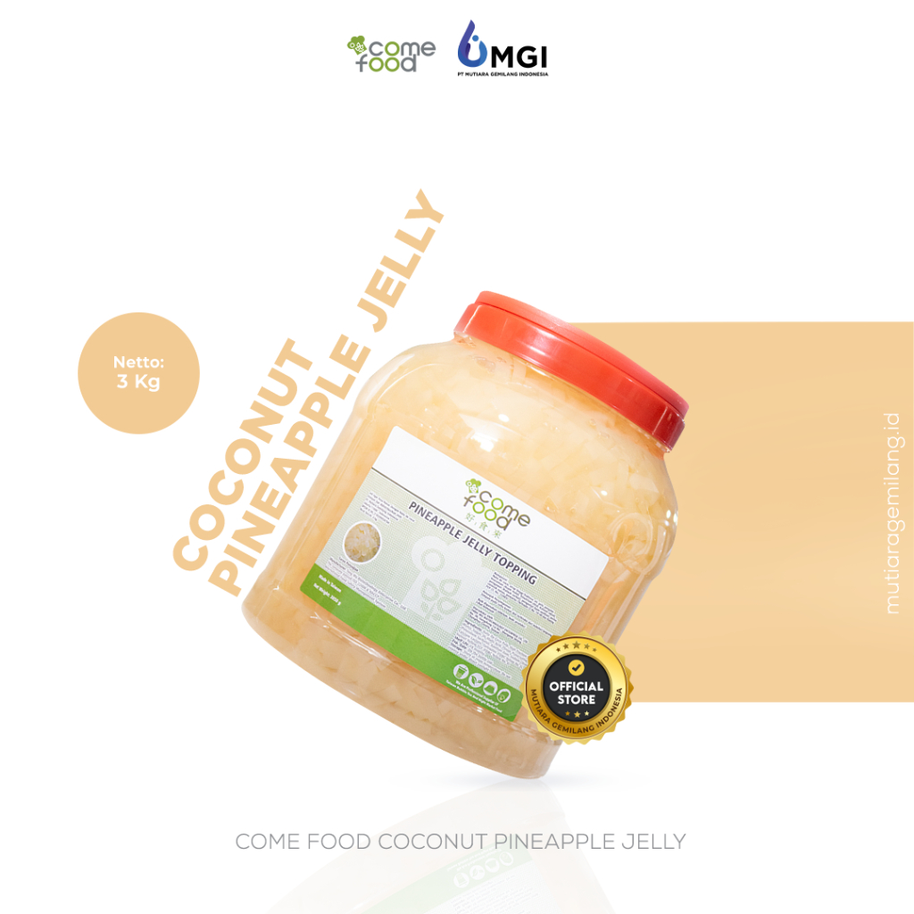 

Mutiaragemilang.id Comefood Toping Minuman Coconut Jelly PINEAPPLE Premium Import 4kg