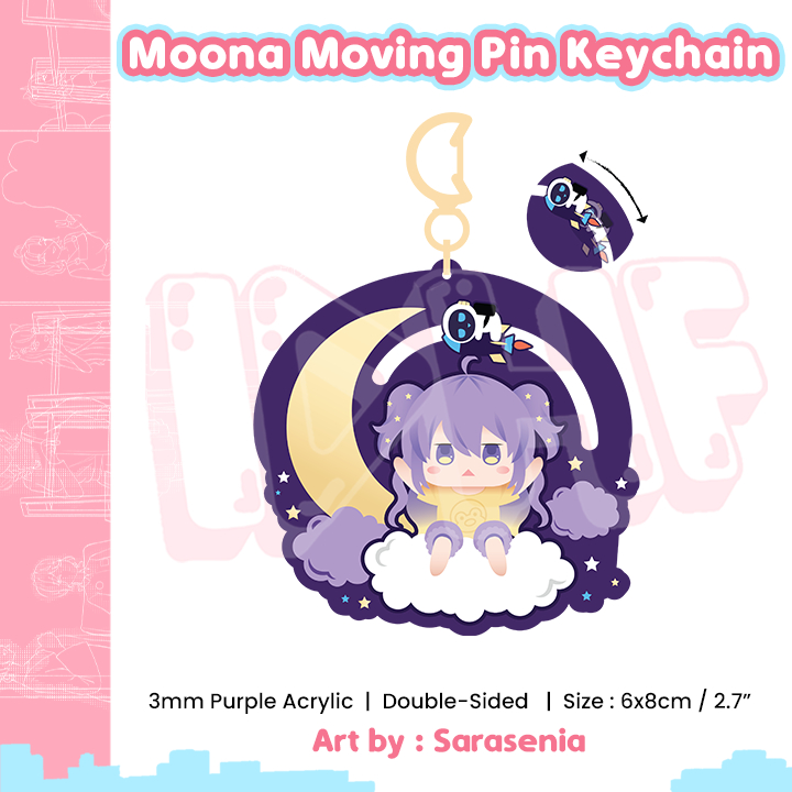 

Moona Moving Pin Keychain - Keychain Hololive - Sara