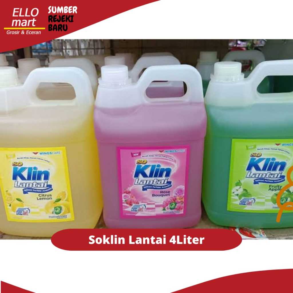 So Klin Pembersih Lantai 4liter Soklin Lantai Jerigen