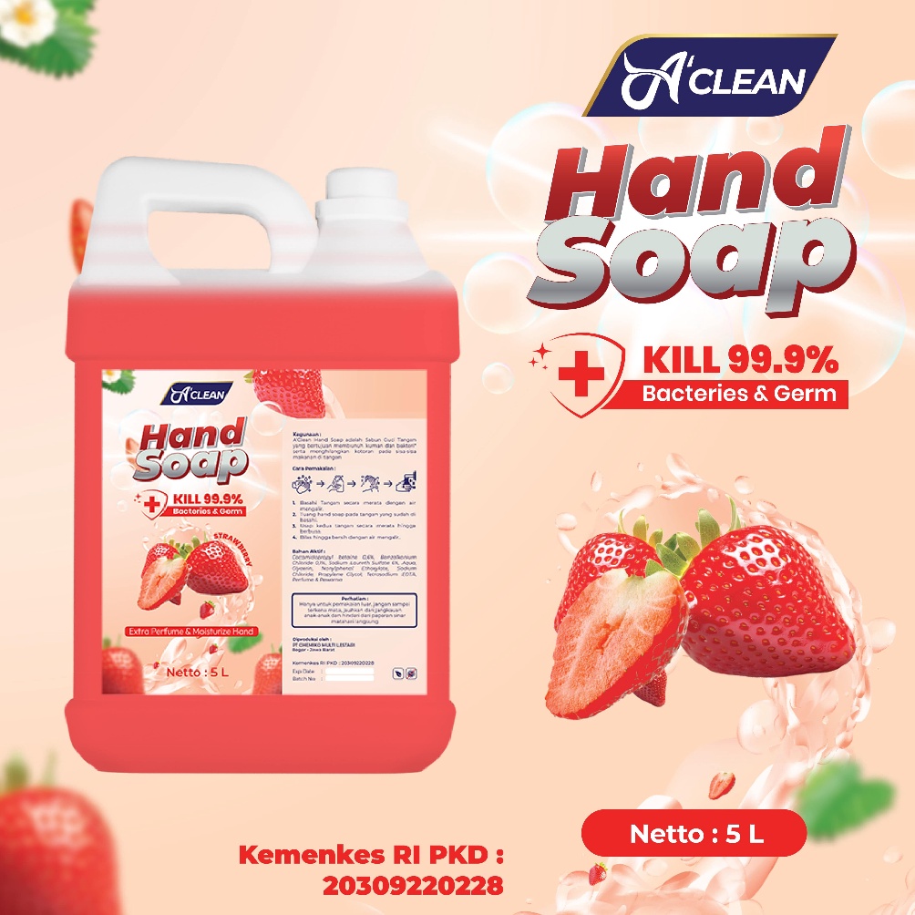 ART U92H Sabun Cuci Tangan  HAND SOAP  HAND WASH Antiseptik Antibacterial 5 Liter A Clean Care