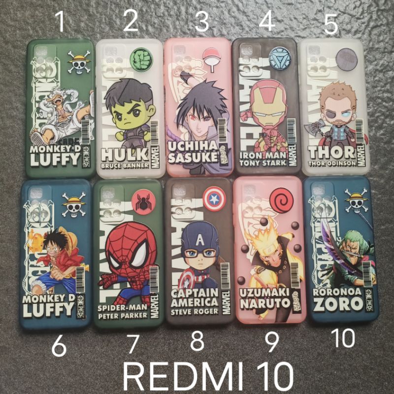Soft case untuk. REDMI 10 4G motif gambar karakter cowok softcase softsell silikon cover casing cove