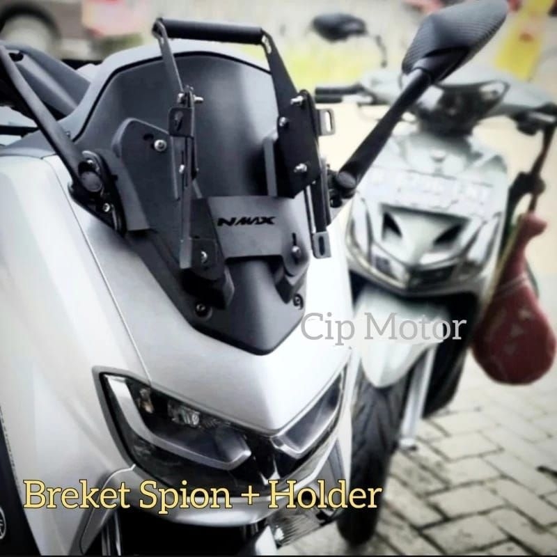Paket breket Spion Nmax Breket Holder hp Gps Nmax lama dan New Nmax 2020 2021 2022 2023 2024