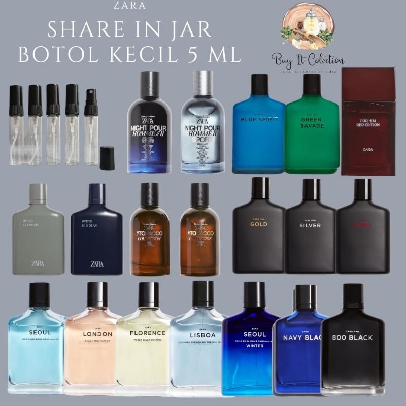 (Share In Jar )PARFUM ZARA ORIGINAL SHARE IN JAR TOBACCO/SILVER/GOLD/SEOUL/LISBOA/W/END/BLUE SPIRIT 