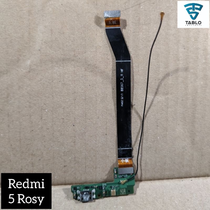 Papan konektor cas flexibel antena Xiaomi Redmi 5 Rosy ori copotan hp