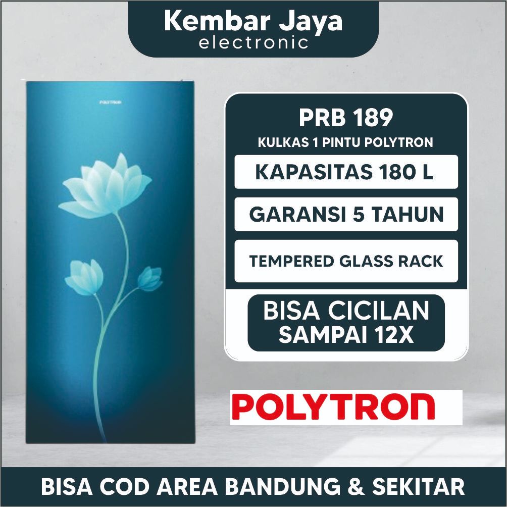 LEMARI ES KULKAS POLYTRON PRB 189 B / KULKAS 1 PINTU POLYTRON
