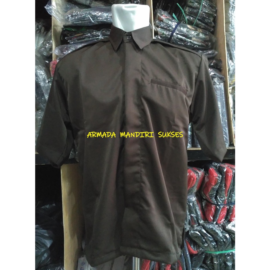 Top Promo  Seragam Safari Paspampres Coklat  Safari Paspampres Pendek Coklat