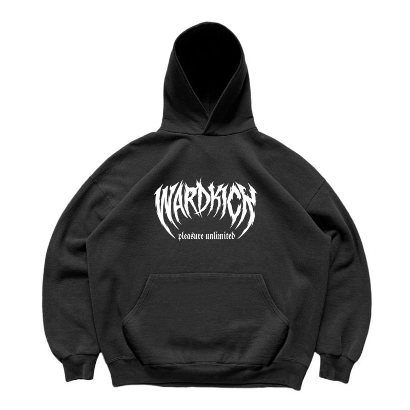 WARDKICK Jacket Hoodie Boxy Logo Black Metal 330GSM