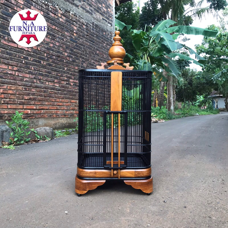 sangkar oval buat burung anis atau wambi,sangkar wambi kayu jati,sangkar anis kayu jati halusan
