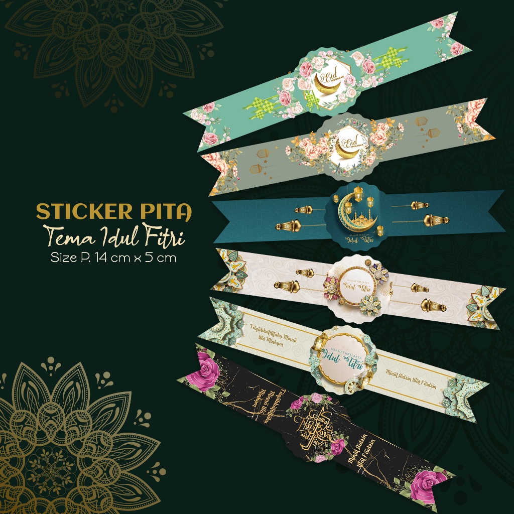 

Sticker segel Toples lebaran kue kering idul fitri model pita
