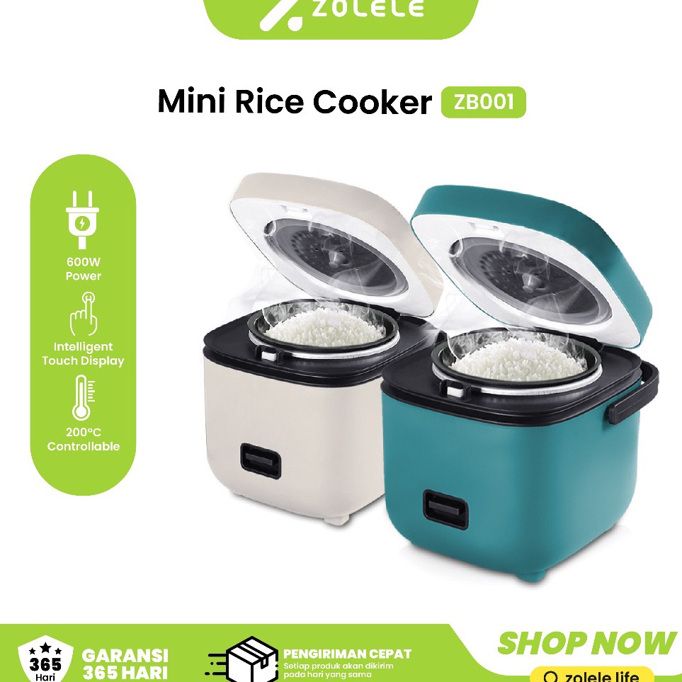 Rdi ZOLELE Rice Cooker Mini Penanak Nasi Kecil Anak Kos Mewah Magic Com 23 Porsi Multi Non Stick Pre