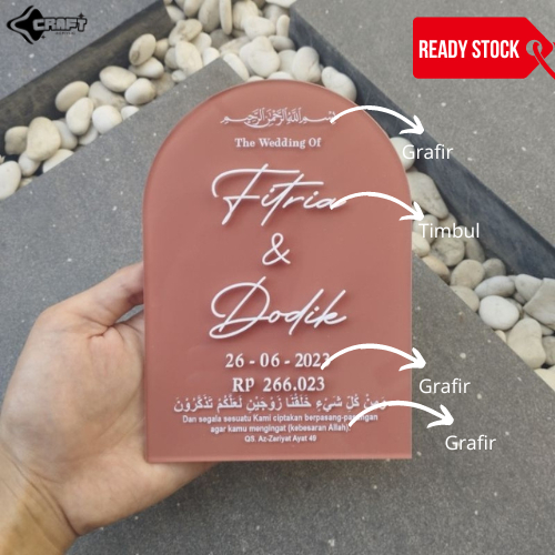 Akrilik Brush Bentuk Kubah Nama Timbul Custom Desain Warna Akrilik Warna Brush Kubah Dome Cutting Na