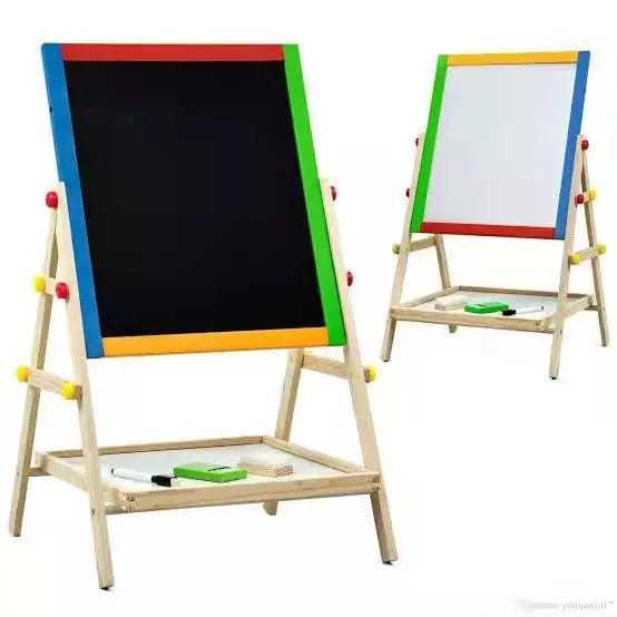

Papan tulis anak multifungsi - multifunction wooden board white board 2 in1