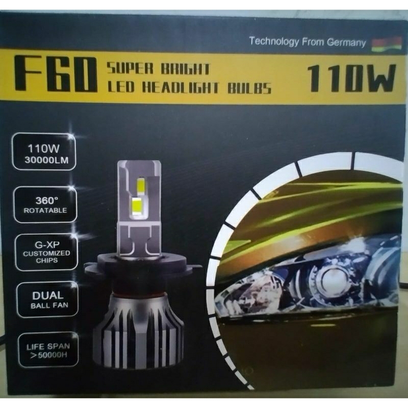 Làmpu led original f60 55watt super terang soket H1 lumens 15000LM
