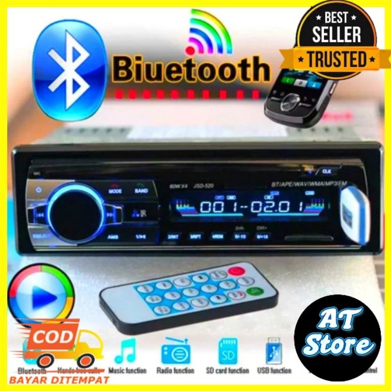 RYV Bisa COD Tape Audio Mobil Multifungsi Bluetooth USB MP3 JSD52 Single Din JSD52 Audio Tape Mobil 