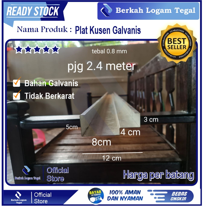 Kusen besi Galvanis 2.4 Meter / kusen model henderson