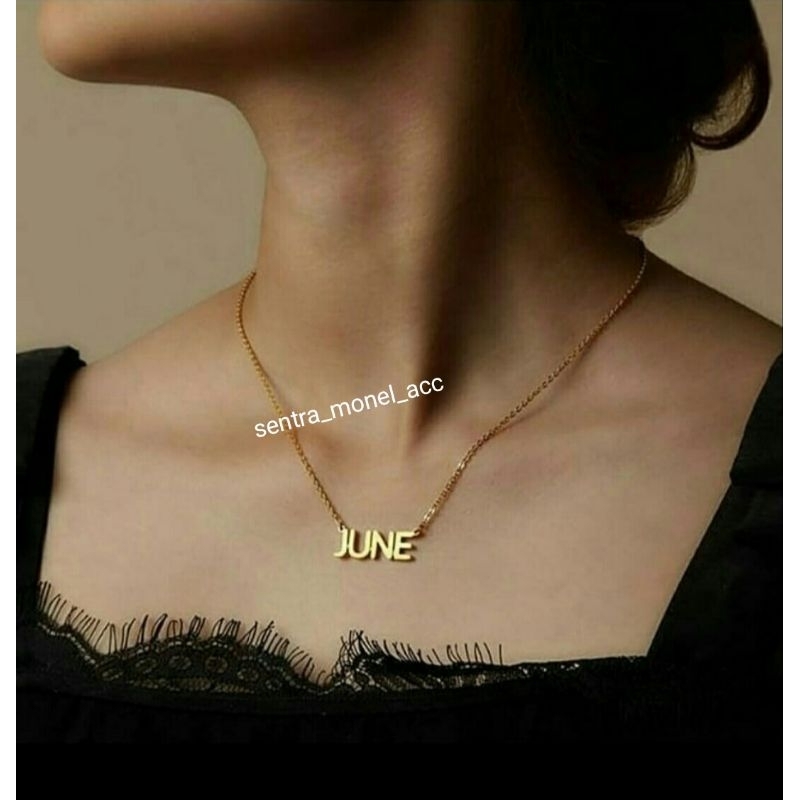 Kalung Model Eropa / kalung nama lapis emas asli anti karat anti lergi