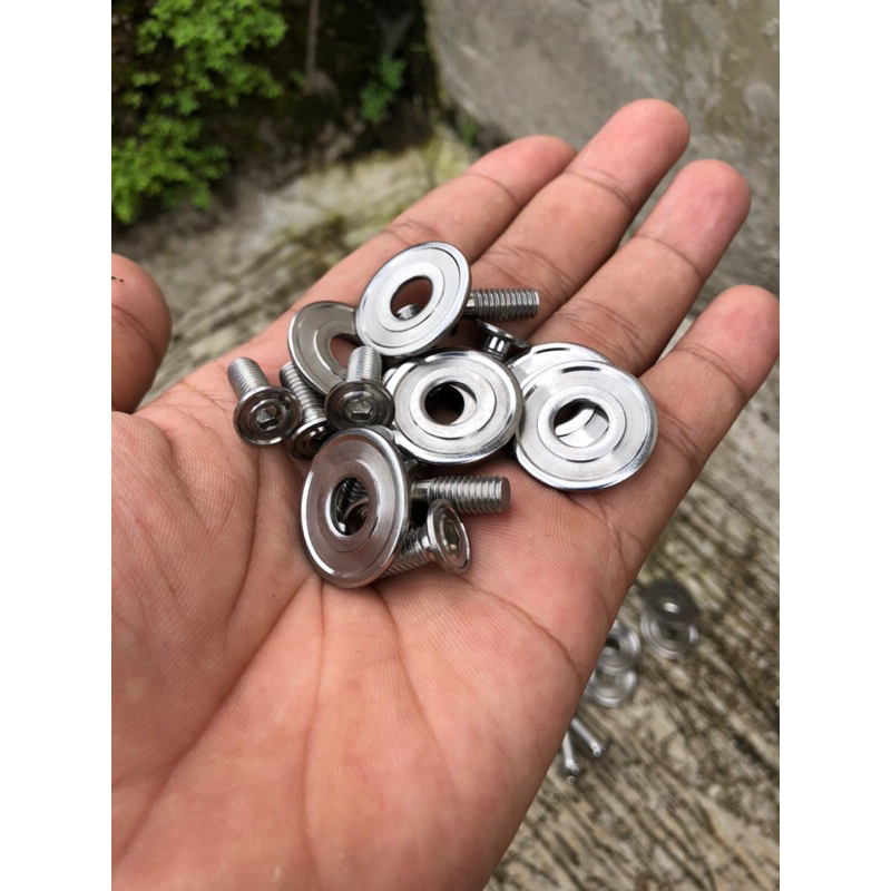 baut pijakan kaki mio,injekan mio, baut dek bawah mio stainless custom handmade