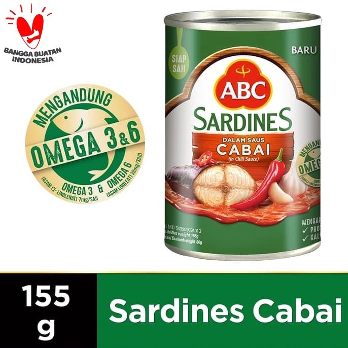 

KODE 7NMGK SARDEN SAUS CABAI ABC SARDINES IN CHILLI SAUCE 155GR