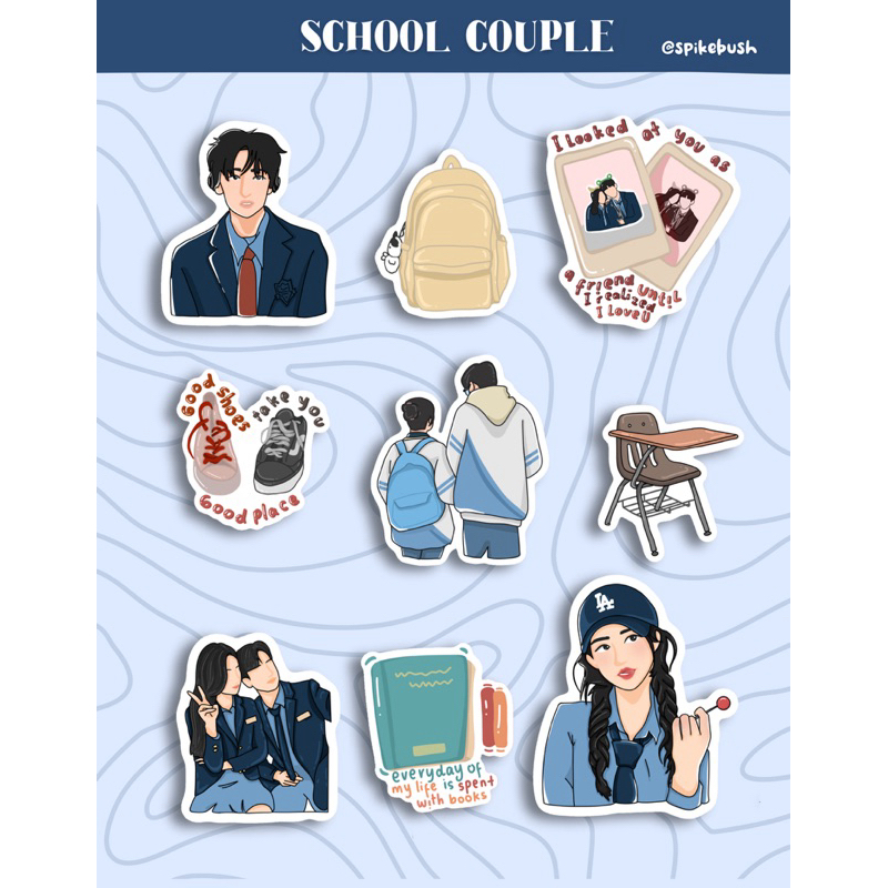 

Sticker Bucin Sekolah Couple Goals| School couple (9pcs)