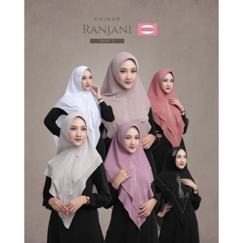 Khimar Ranjani Series Dua Bahan Ceruty Dua Layer