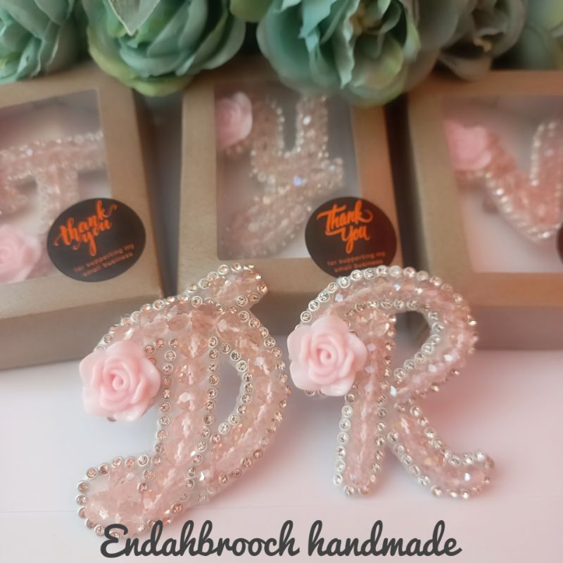 BROS HURUF PINK BROS HURUF MAWAR PINK HANDMADE