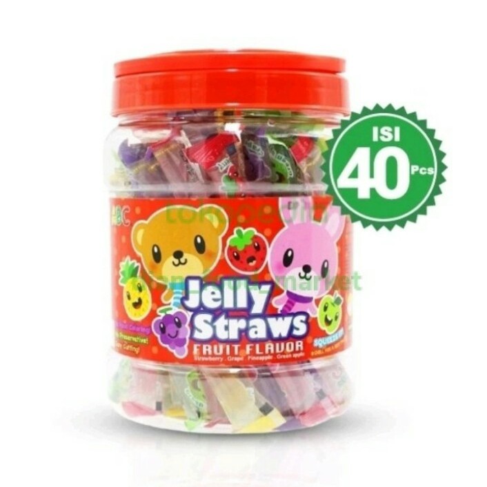 

ABC Jelly Straws Assorted - Jeli Rasa Buah-buahan 800g Isi 40pcs