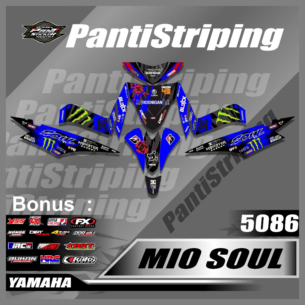 Dijual Stiker motor Decal Striping MIO SOUL Variasi Fullbody - Striping Decal MIO SOUL Premium Racin