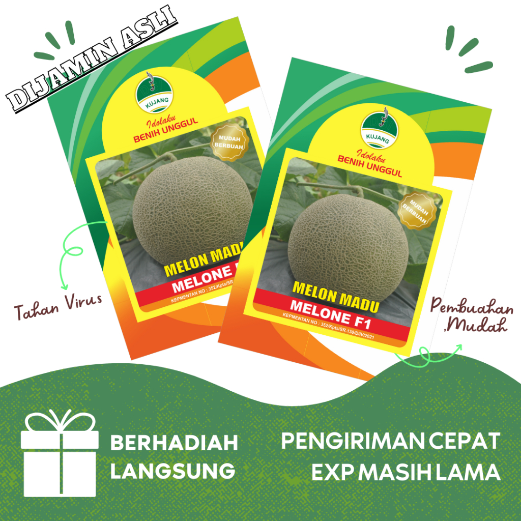 Benih Melon Tavi Melone F1 Cap Kujang Kemasan small pack 50 biji