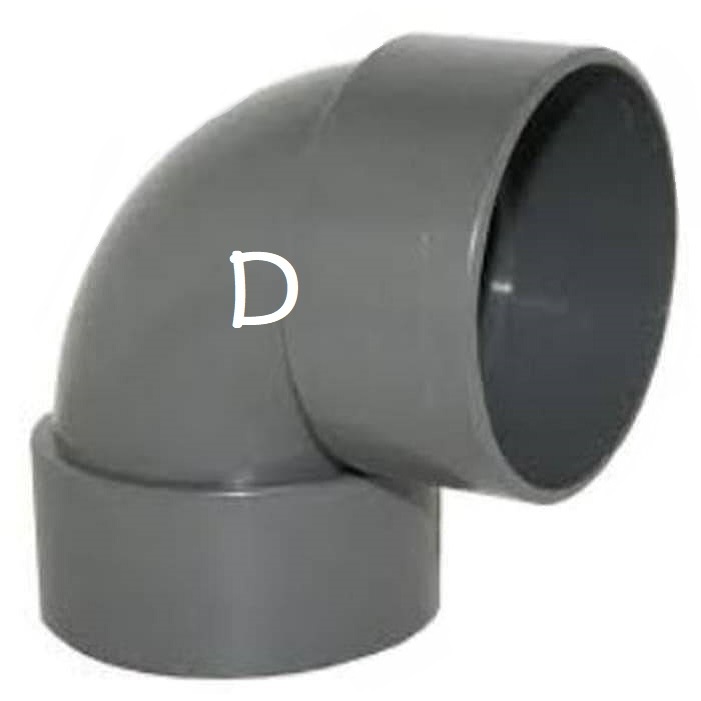Knee knie Keni RUCIKA 4" 4 inch in inci elbow 90 derajat PVC pipa siku L type D (tipis) bisa dipakai