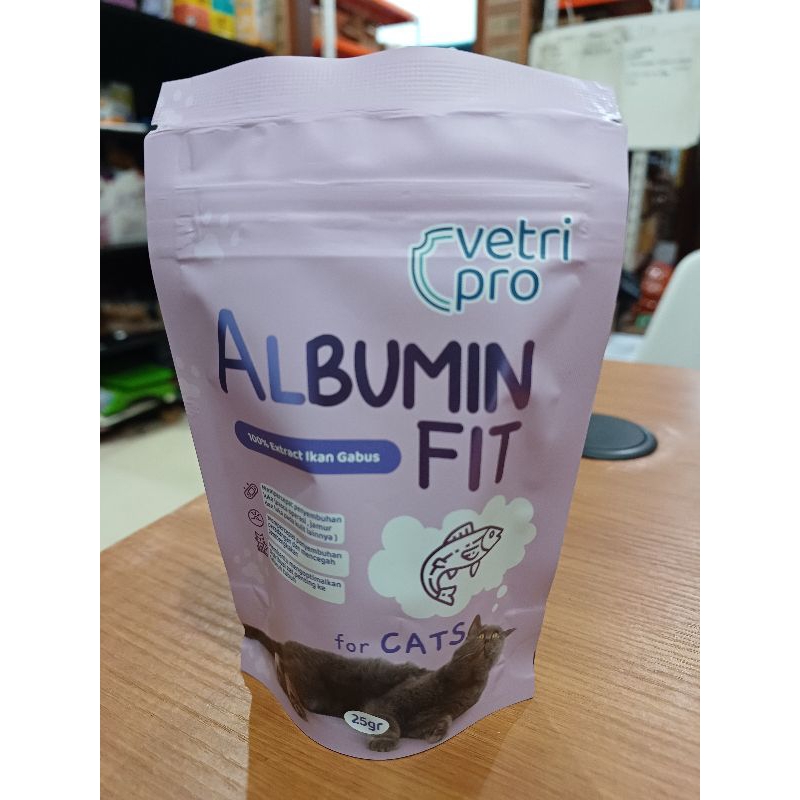 ALBUMIN FIT VITAMIN KUCING IMUNITAS, BEBAS FLU/PILEK & JAMUR, VETRIPRO 25GR