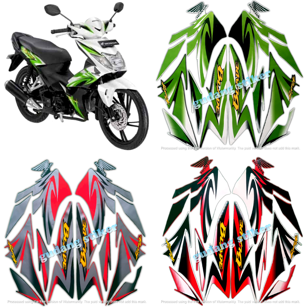 STRIPING STICKER LIS MOTOR HONDA BLADE 110 R 2010 2011 STANDAR FULL SET