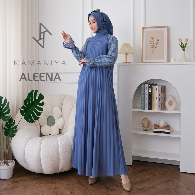 GAMIS KAMANIYA ALEENA SET HIJAB PREMIUM