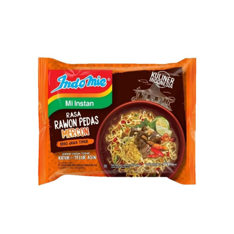 

[ 10 Pcs ] Indomie Mi Instan Rasa Rawon Pedas Mercon 75gr