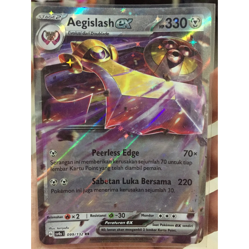 KARTU POKEMON AEGISLASH ex RR INDONESIA HOLO
