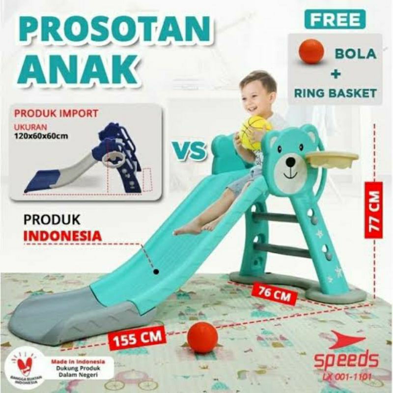 JUAL preloved perosotan anak molion panda biru