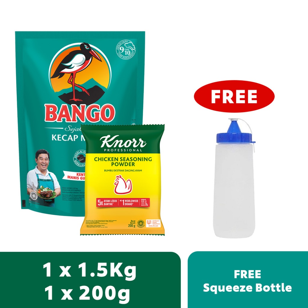 

Bango Kecap 1.5Kg + Knorr Chicken Powder 200G Free Squeezed Bottle UFS