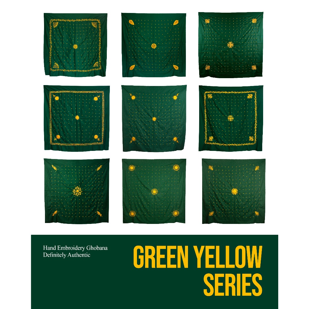 Yateer Ghobanah Imamah Hijazy Ukuran 150 x 150 Serian Hijau - Kuning