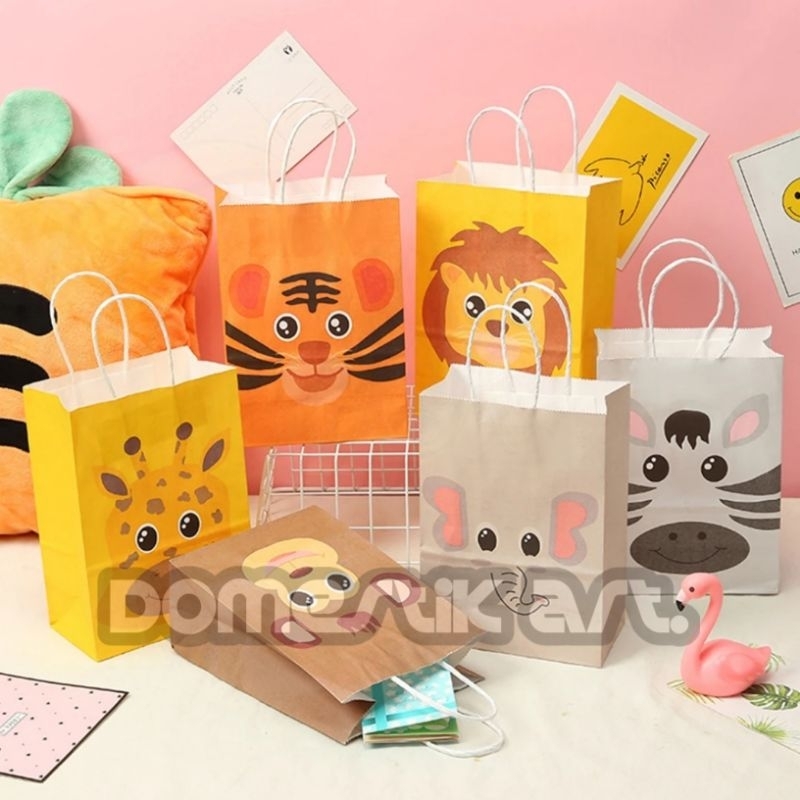 

PAPER BAG KERTAS ANIMAL KECIL / tas souvenor karakter kertas / tas kado motif animal / Gift Bag