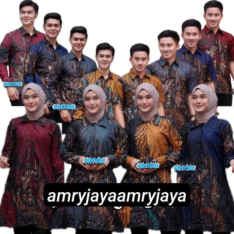 Batik Couple Tunik Baju Batik Couple Modern Premium M L XL XXL