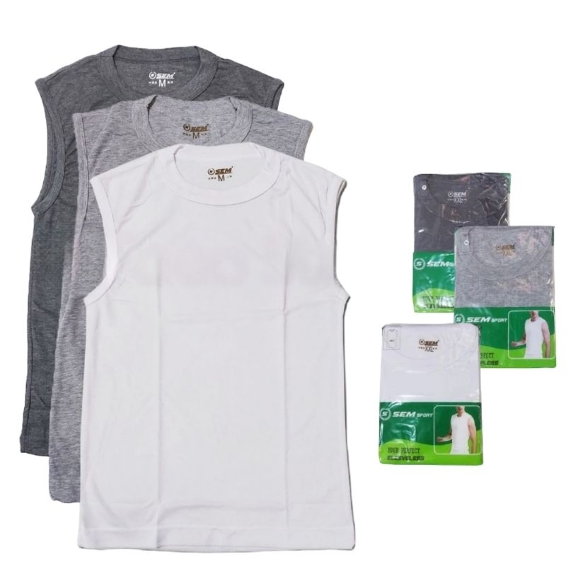 1 Pcs Oblong Sleevelees SEM Sport - Singlet Sport Pria Dewasa - Kaos Dalam Pria