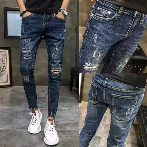 ootd korean style celana jeans slim fit pria celana ripped jeans pria celana jeans robek pria celana