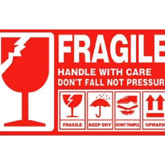 

12 Pcs Stiker Fragile Uk 9 x 5 cm bahan kertas