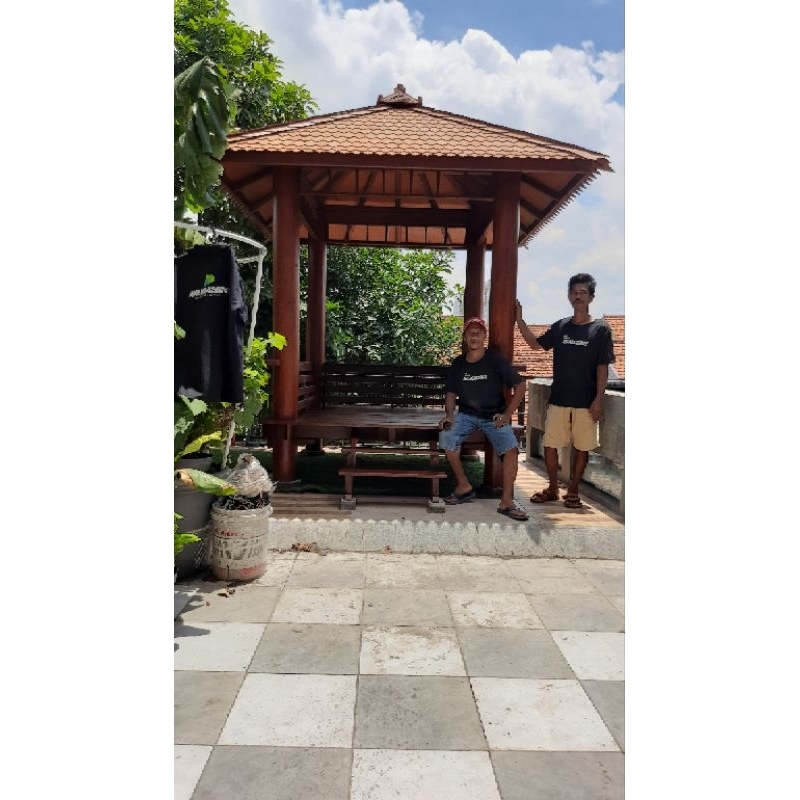 Gazebo kayu kelapa / Dp awal / gasebo kayu 10 jutaan  / gazebo kelapa / gasebo / pragola