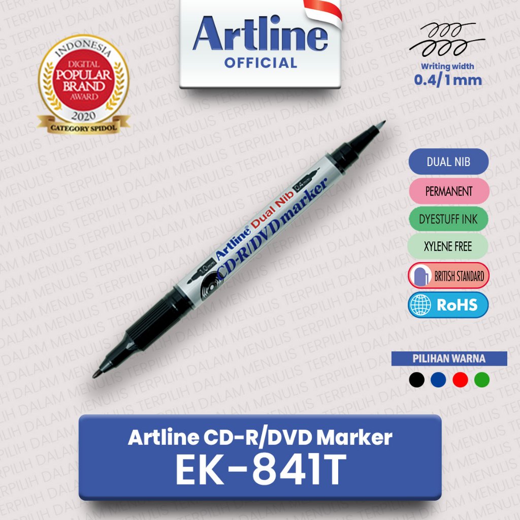 

ARTLINE Spidol CD-R TWIN Permanent Marker EK-841T